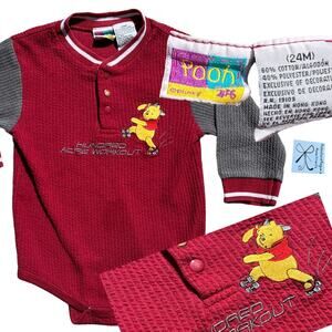 Disney Pooh 2000 Hundred Acre Workout Bodysuit Baby Sz 24 Months